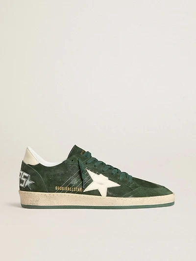 Men's Ball star green suede with white leather and heel tab
