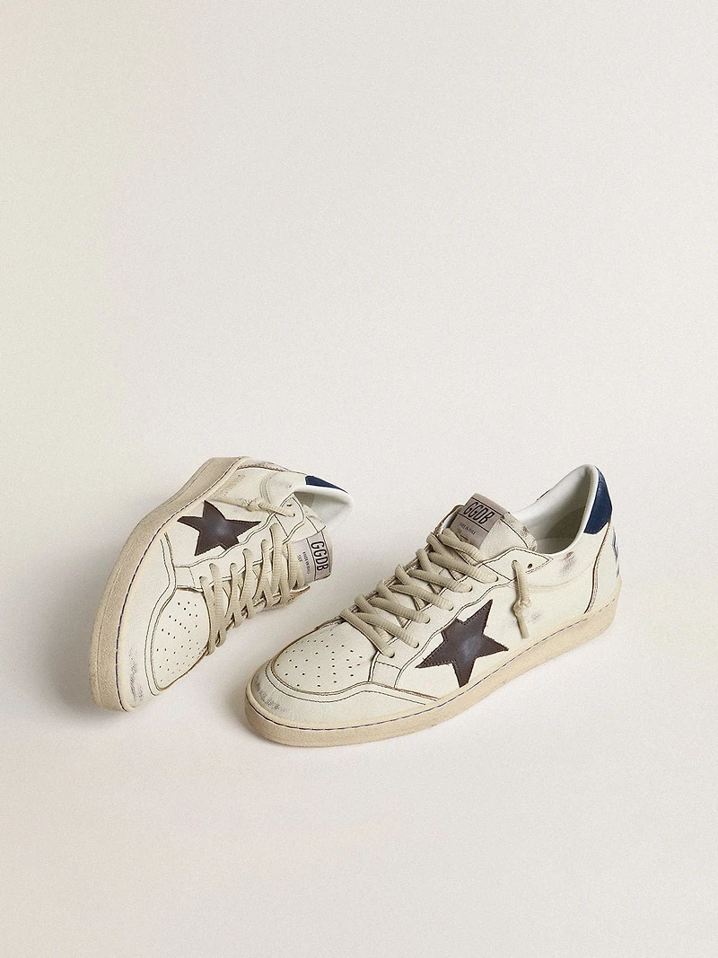 Ball Star with black star and blue suede heel tab 