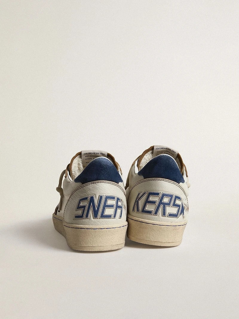 Ball Star with black star and blue suede heel tab 