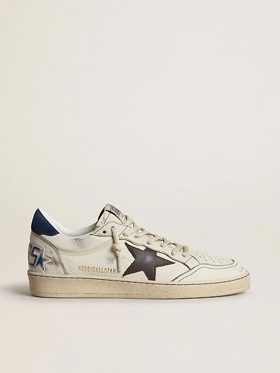Ball Star with black star and blue suede heel tab 