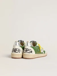 Ball star LTD green nappa leather with white suede and metallic silver heel tab