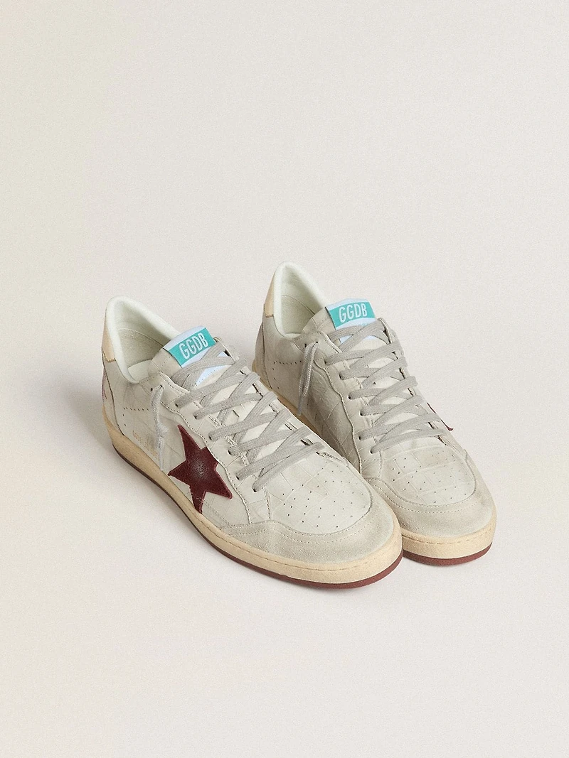 Men's Ball star crocodile-print nubuck with burgundy suede