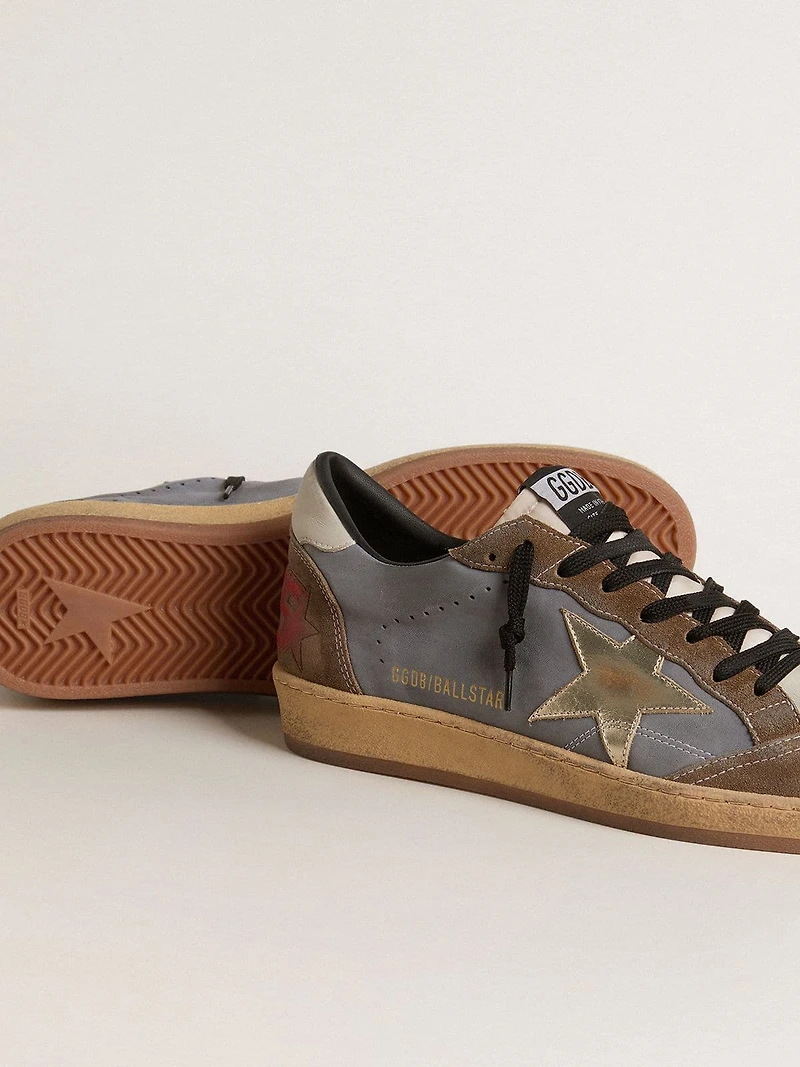 Men's Ball star nubuck and suede with gold metallic