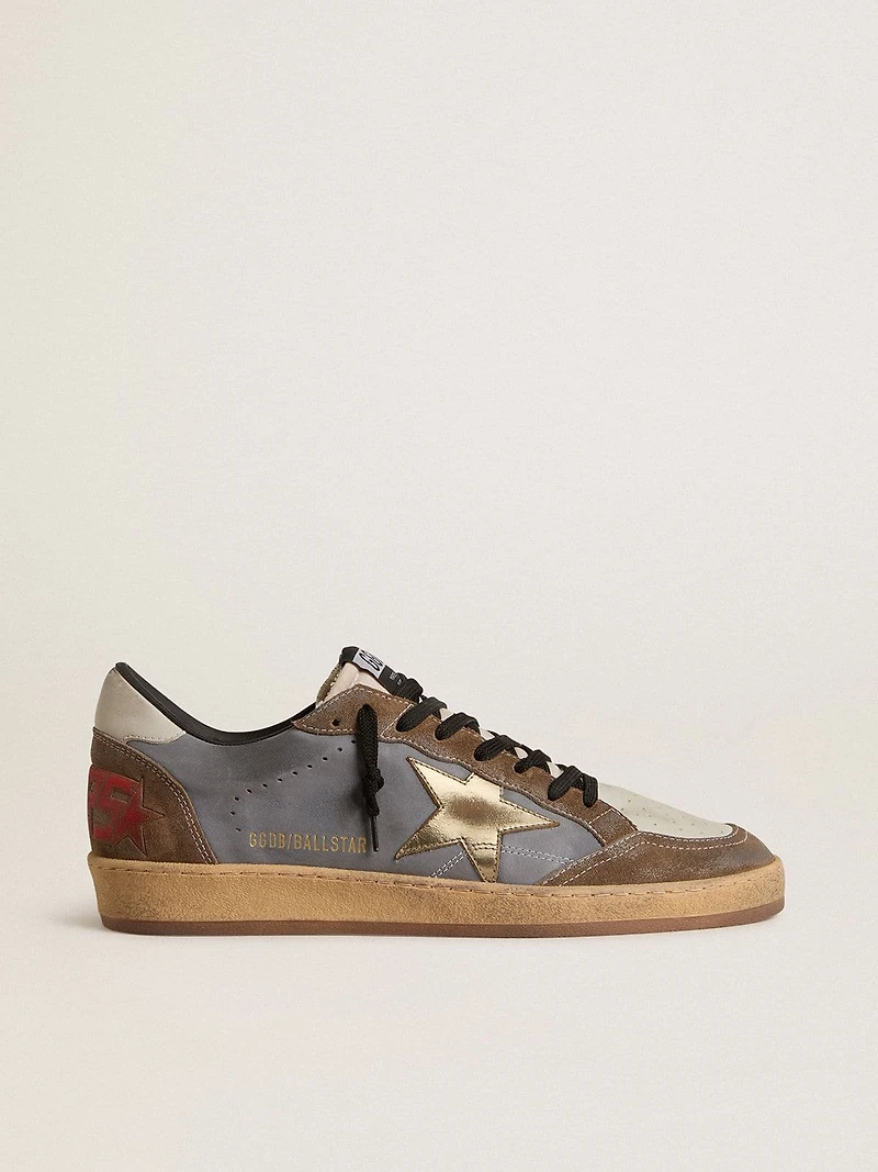 Men's Ball star nubuck and suede with gold metallic