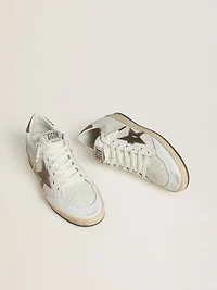 Men's Ball star white nappa leather with bronze-colored laminated and heel tab