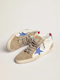 Men's Mid star with blue leather and dove-gray suede inserts