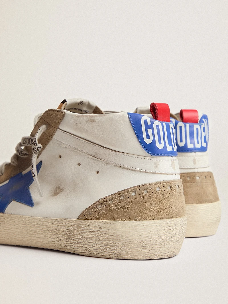 Men's Mid star with blue leather and dove-gray suede inserts