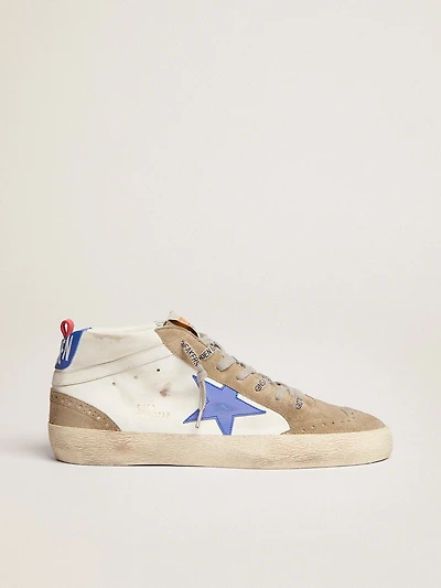 Men's Mid star with blue leather and dove-gray suede inserts