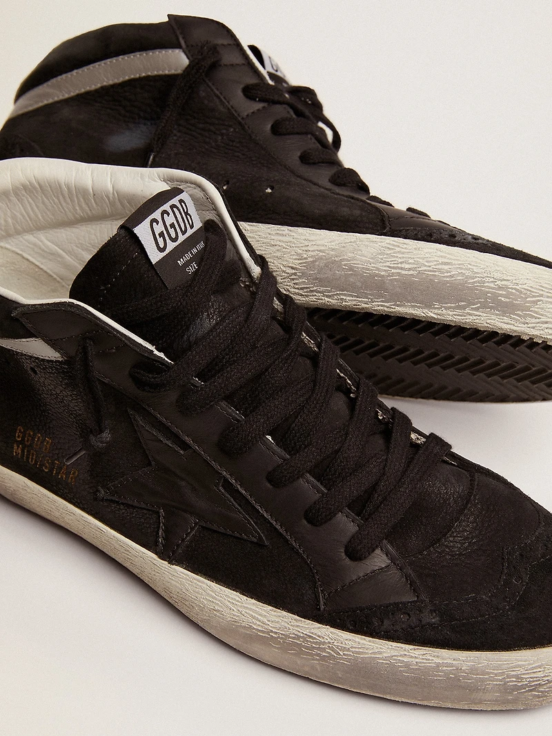 Men's Mid star nubuck with black leather and silver flash