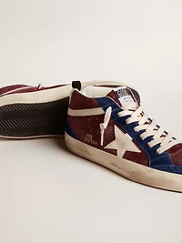 Men's Mid star wine-red suede with white nappa and flash
