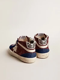 Men's Mid star wine-red suede with white nappa and flash