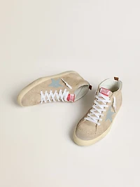 Men's Mid star beige suede with powder-blue leather and heel tab