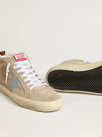 Men's Mid star beige suede with powder-blue leather and heel tab