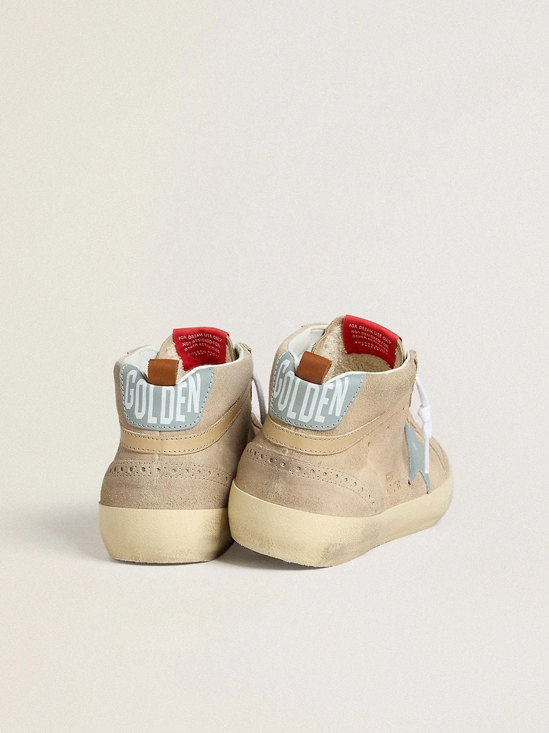 Men's Mid star beige suede with powder-blue leather and heel tab