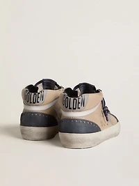 Men's Mid star beige and blue suede with gray nappa leather white flash