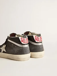 Mid star black suede with white leather and silver flash