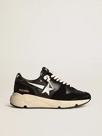 Men’s Running Sole black nappa leather and suede with a white star