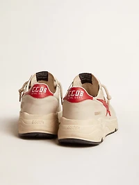 Men's Running Sole gray nappa leather with red star and heel tab