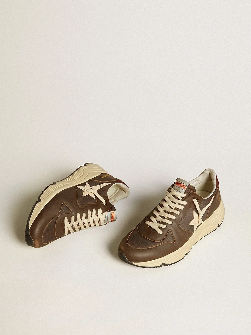 Running Sole nylon and leather with TPU star nubuck heel tab