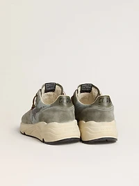 Men's Running Sole light blue nylon with black star and green leather heel tab