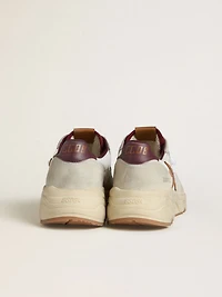 Men's Running Sole nylon and suede with brown leather star burgundy heel tab