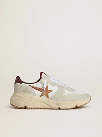 Men's Running Sole nylon and suede with brown leather star burgundy heel tab