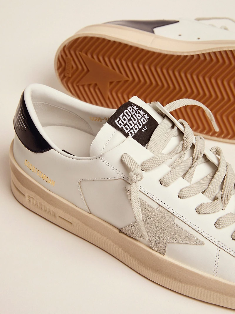Men's Stardan with star ice-gray suede and blu-navy heel tab