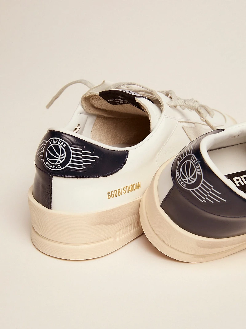 Men's Stardan with star ice-gray suede and blu-navy heel tab