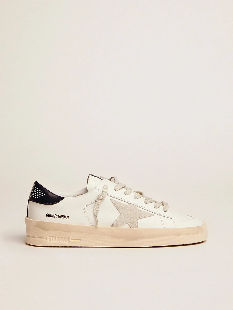 Men's Stardan with star ice-gray suede and blu-navy heel tab