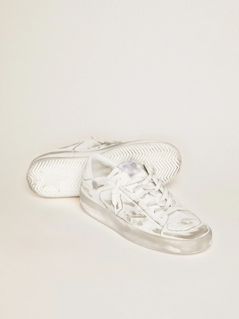 Stardan white leather with star and heel tab