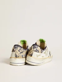 Men’s Stardan LAB in white leather with a camouflage star and heel tab