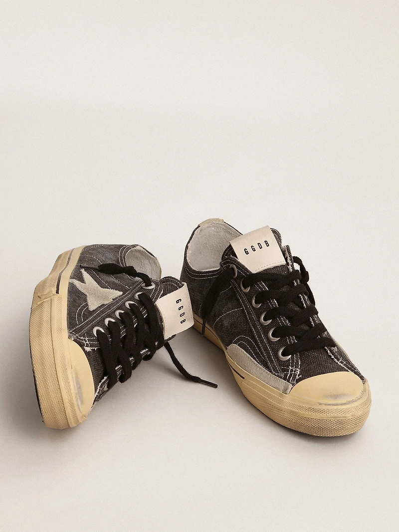 Men's V-Star LTD black canvas with ice-gray star and heel
