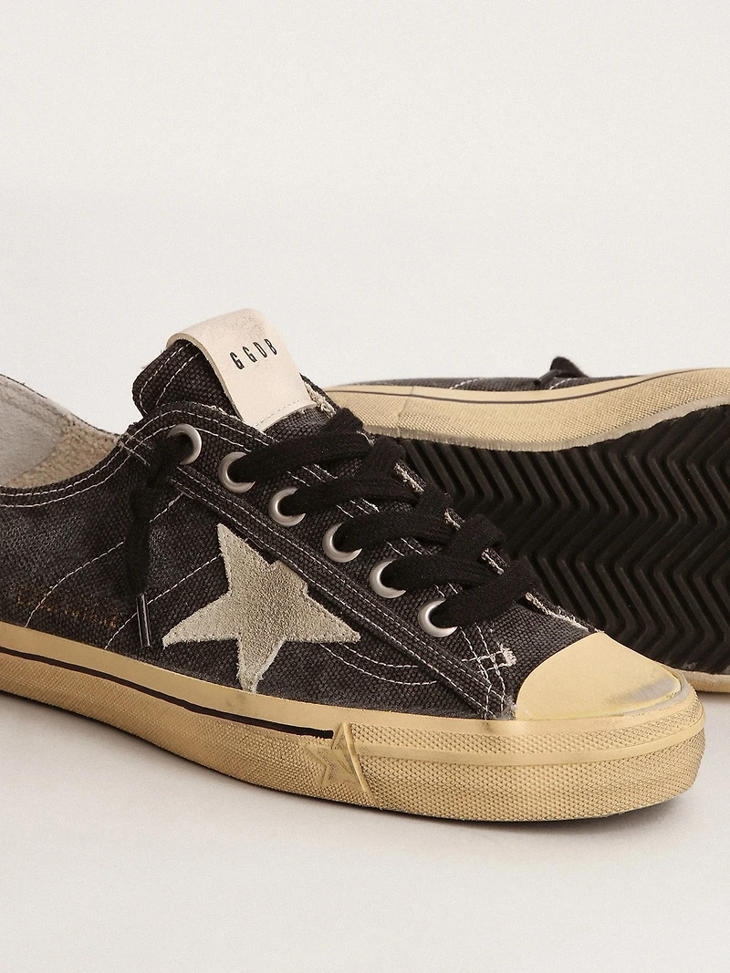 Men's V-Star LTD black canvas with ice-gray star and heel