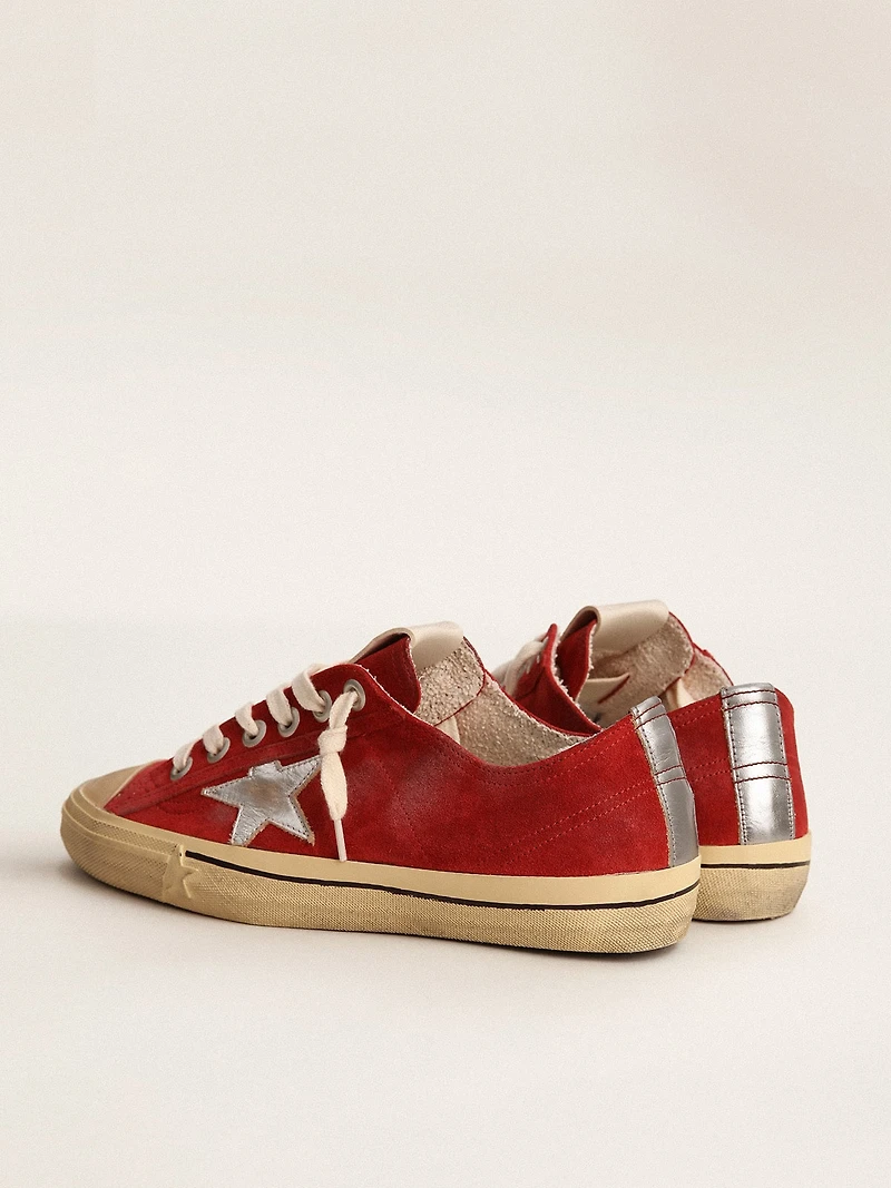 Men's V-Star LTD dark red suede with silver star and heel tab