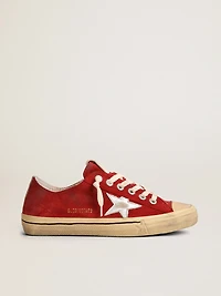Men's V-Star LTD dark red suede with silver star and heel tab