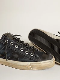 V-Star sneakers midnight-blue denim with black leather star and toe