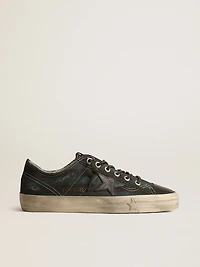 Men's V-Star black and green striped canvas with leather star toe