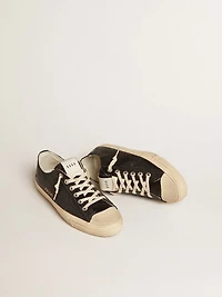 Men's V-Star black nappa leather with a star