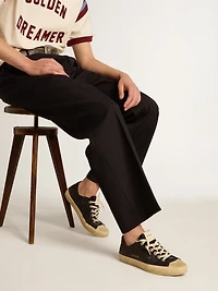 Men's V-Star black nappa leather with a star