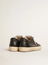 Men's V-Star black nappa leather with a star