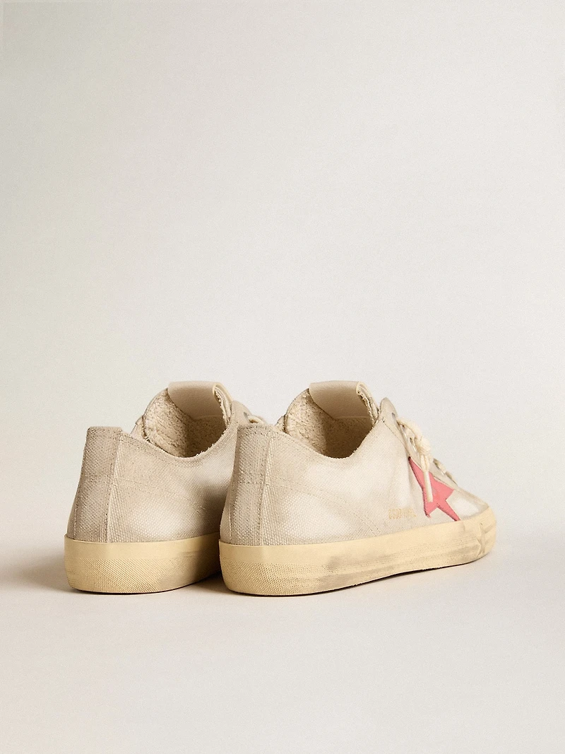 Men's V-Star light gray canvas with a red leather star