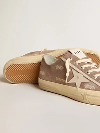 Men's V-Star dove-gray suede with light gray leather star