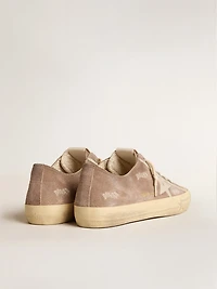 Men's V-Star dove-gray suede with light gray leather star