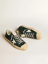 Men's V-Star forest-green suede with white leather star