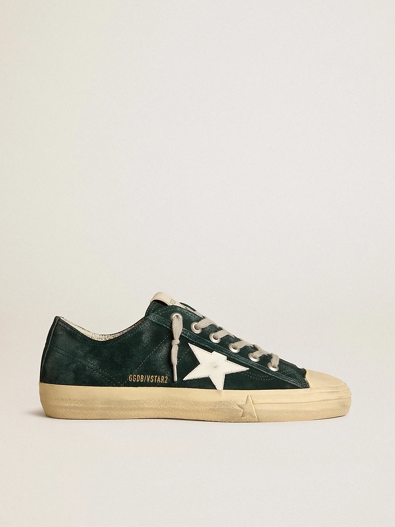 Men's V-Star forest-green suede with white leather star
