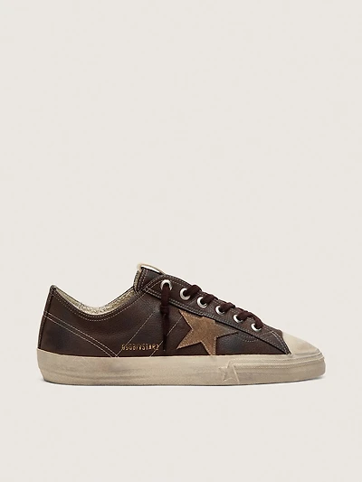 Men's V-Star brown nubuck with tobacco-colored suede star