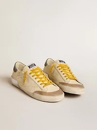 Men's Super-Star leather with perforated star and gray suede heel tab