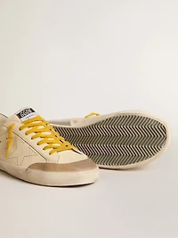 Men's Super-Star leather with perforated star and gray suede heel tab