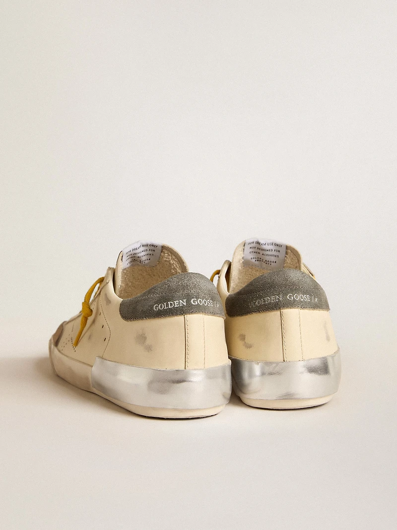 Men's Super-Star leather with perforated star and gray suede heel tab