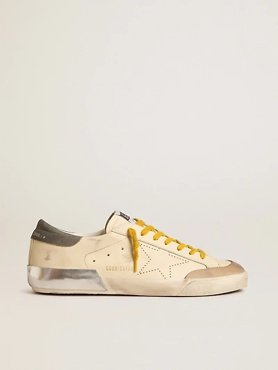 Men's Super-Star leather with perforated star and gray suede heel tab